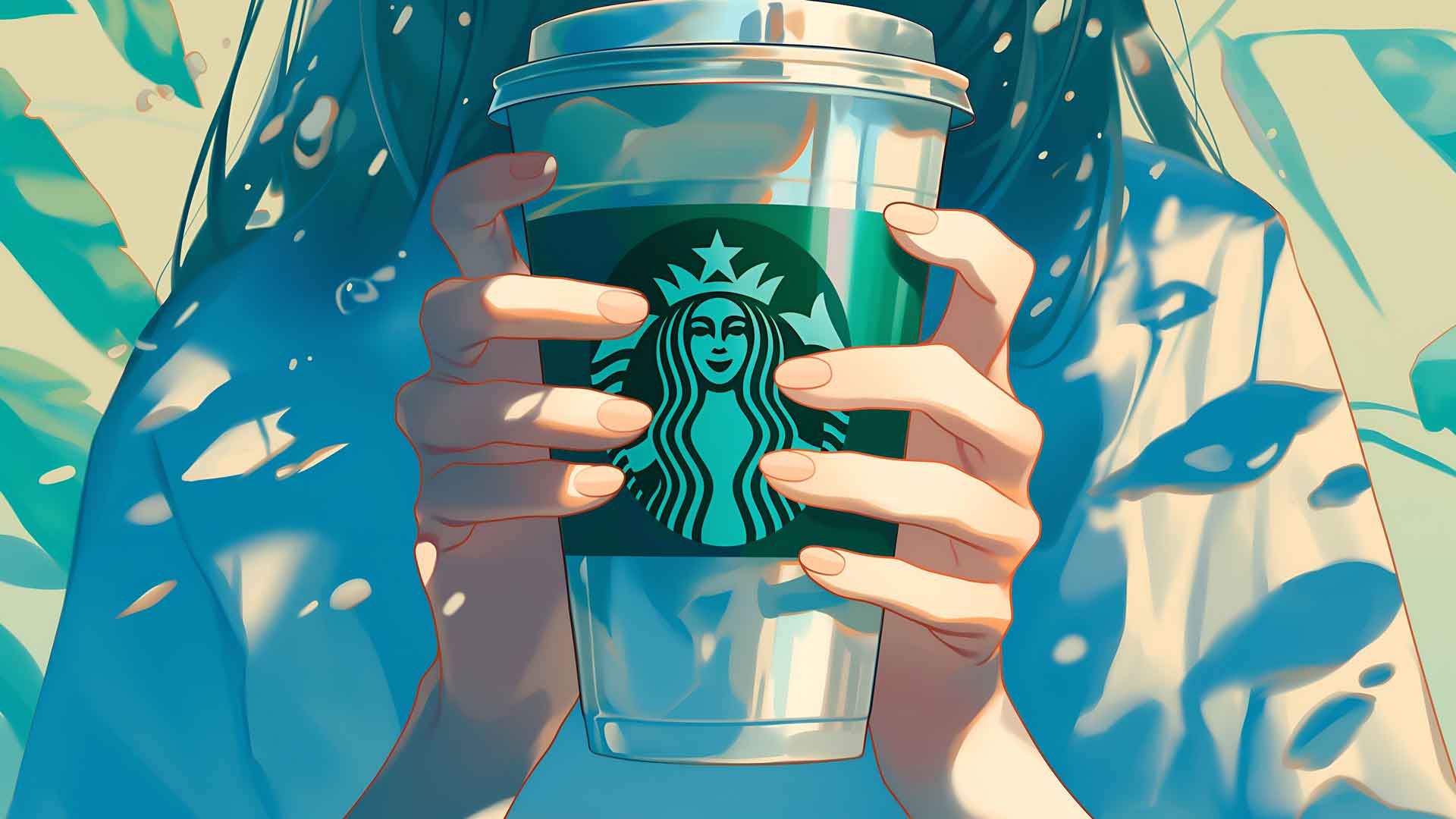 星巴克杯子美学桌面壁纸