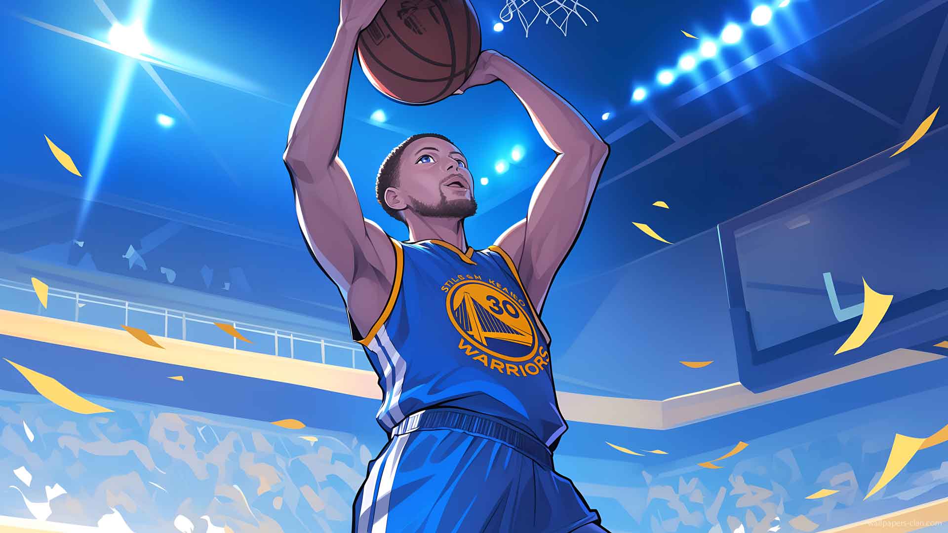 斯蒂芬·库里竞技场投篮桌面壁纸