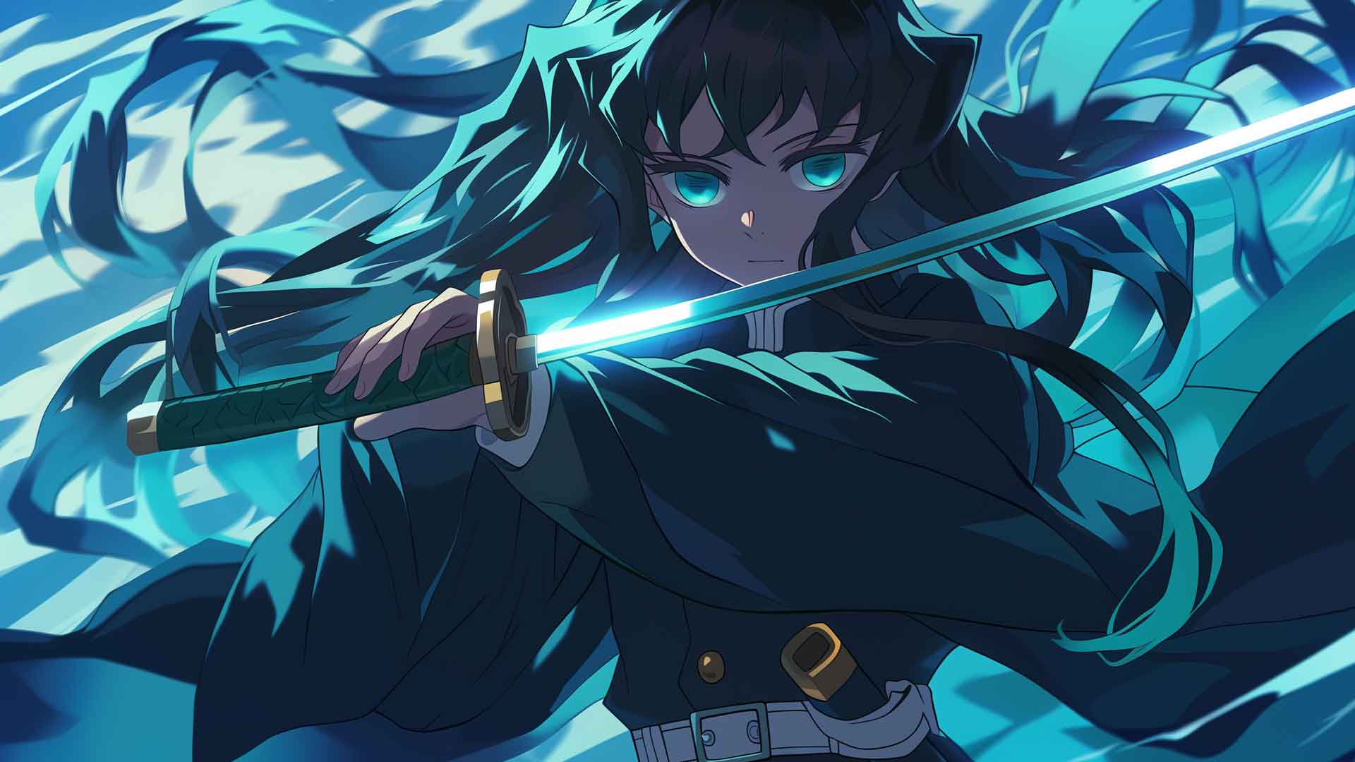 鬼灭之刃时藤无一郎雾气呼吸桌面壁纸