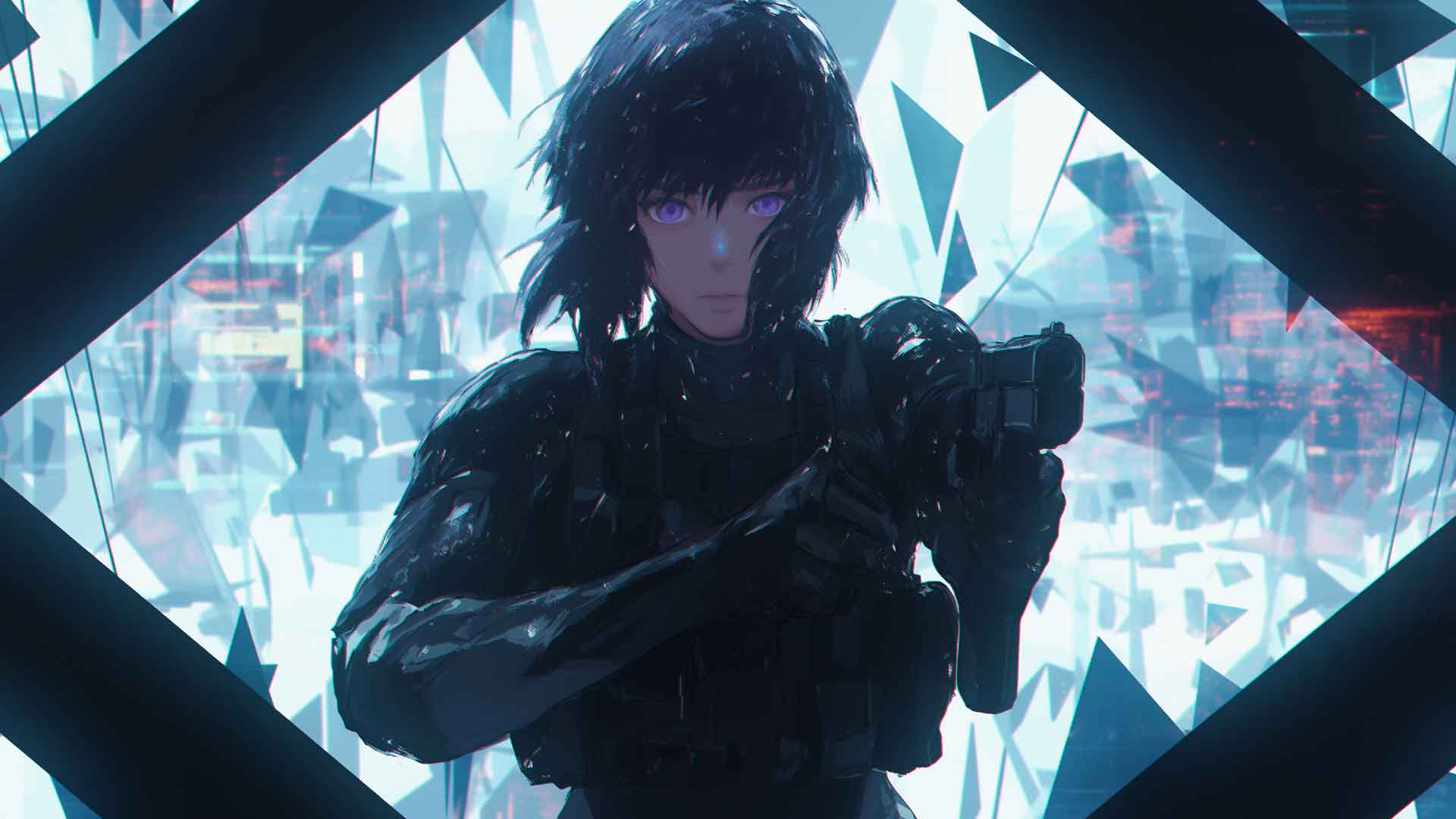 攻壳机动队草薙素子赛博朋克桌面壁纸