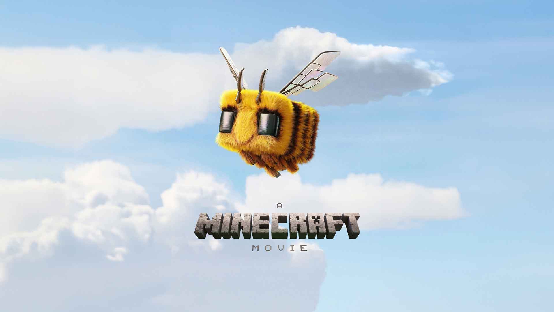 我的世界电影蜜蜂在天空中飞翔桌面壁纸