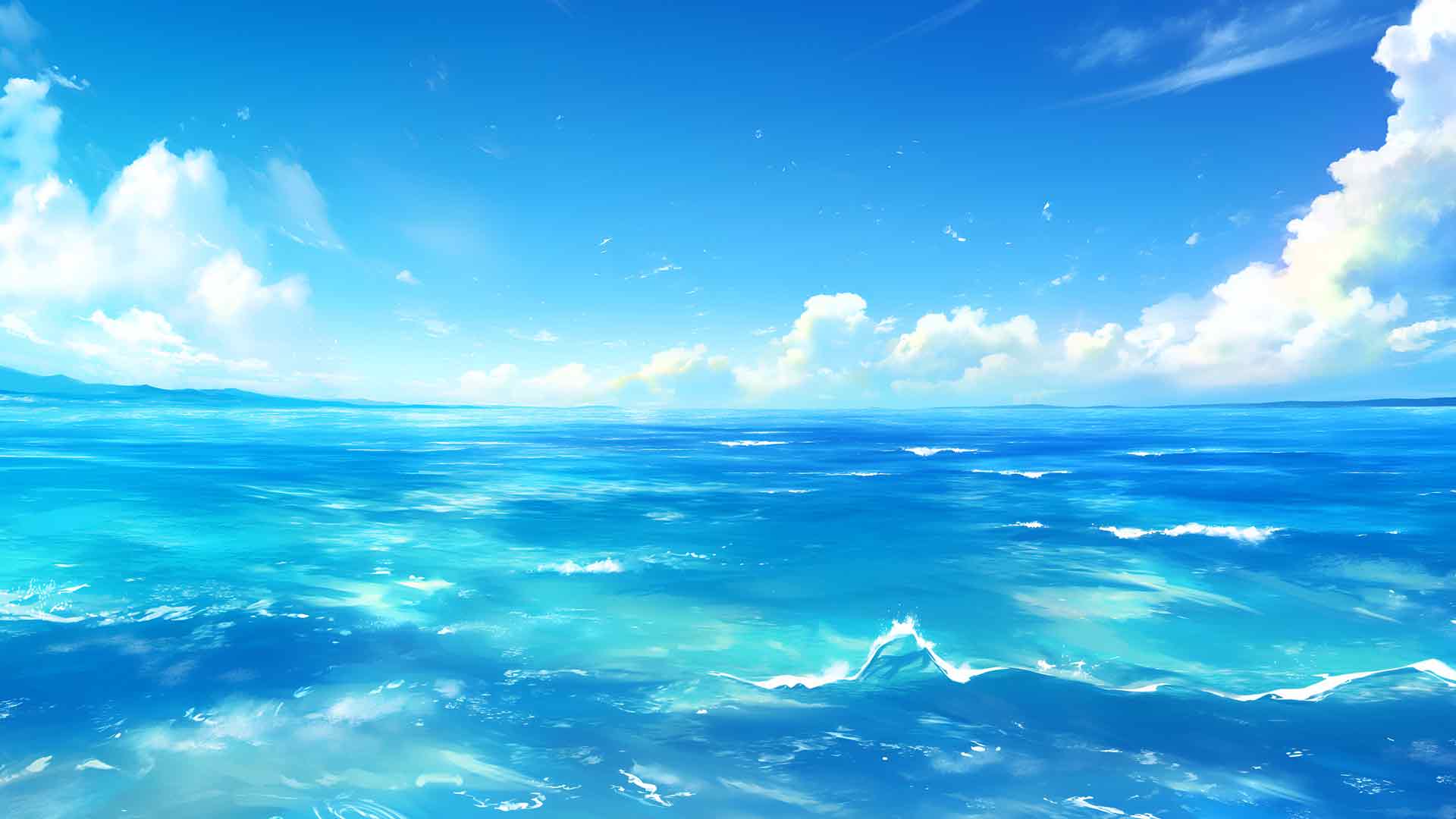抽象海浪蓝色色调桌面壁纸