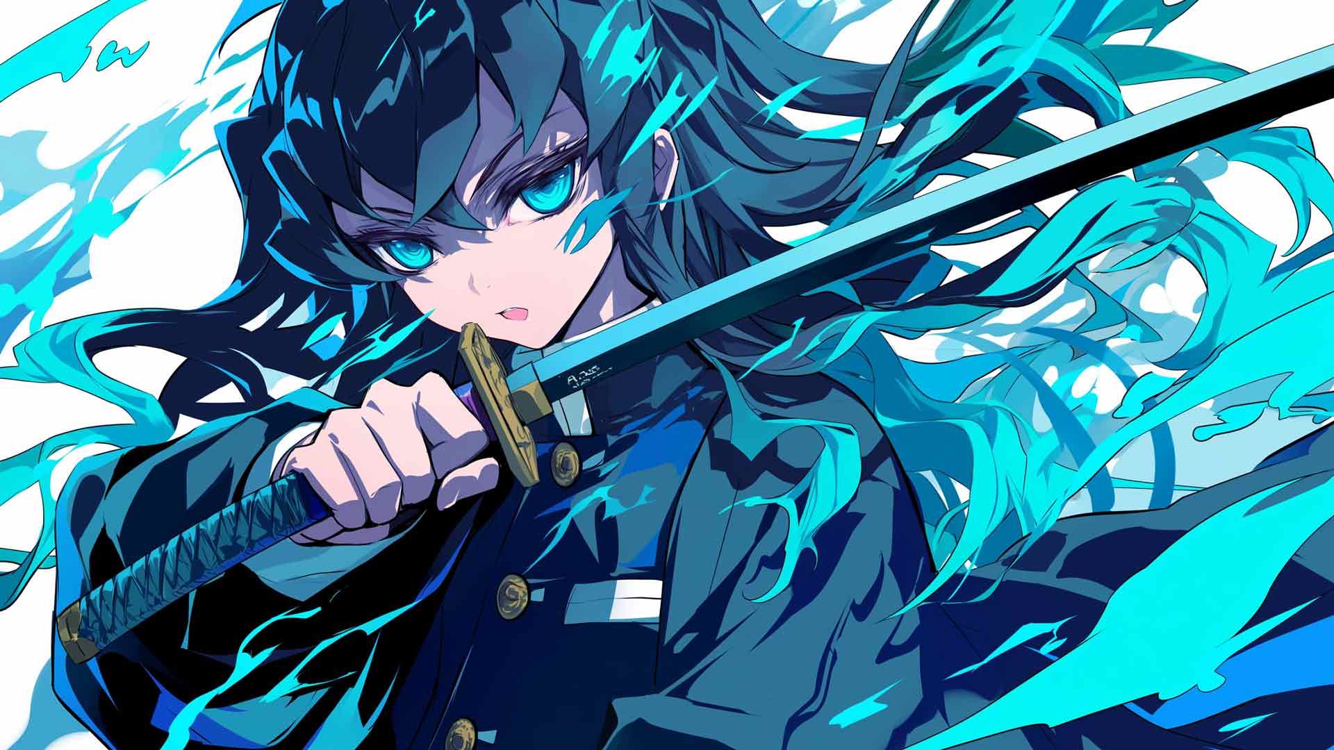 鬼灭之刃无一郎剑术桌面壁纸