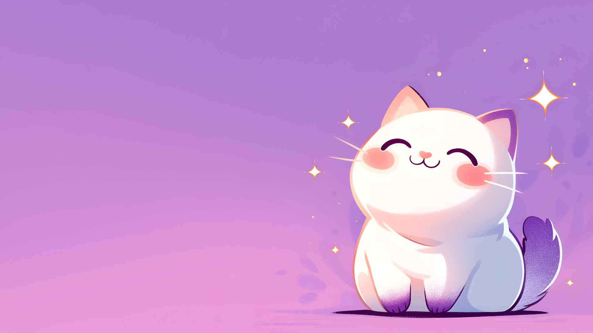 有趣的猫俏皮紫色桌面壁纸