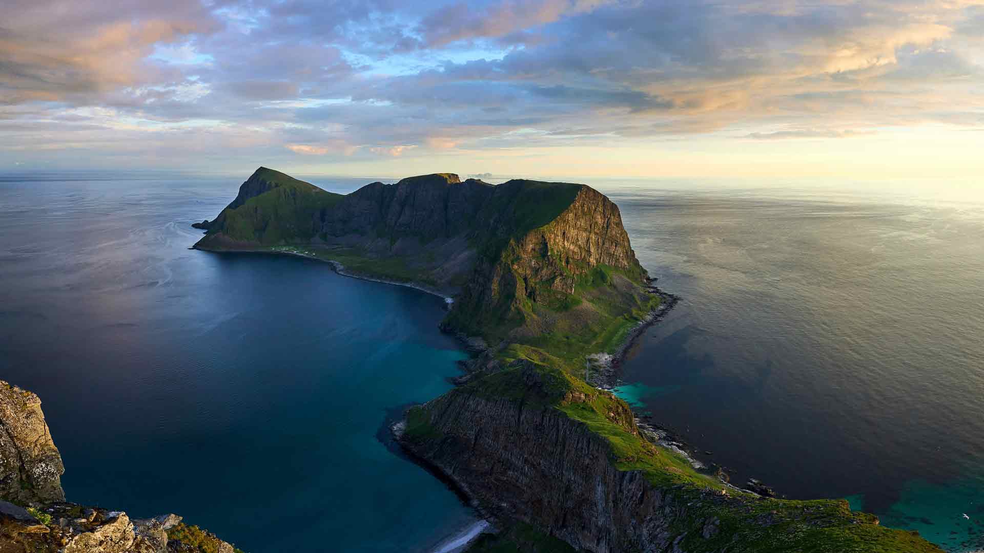 峡湾、海岸、岛屿、海湾、地平线、挪威 5K