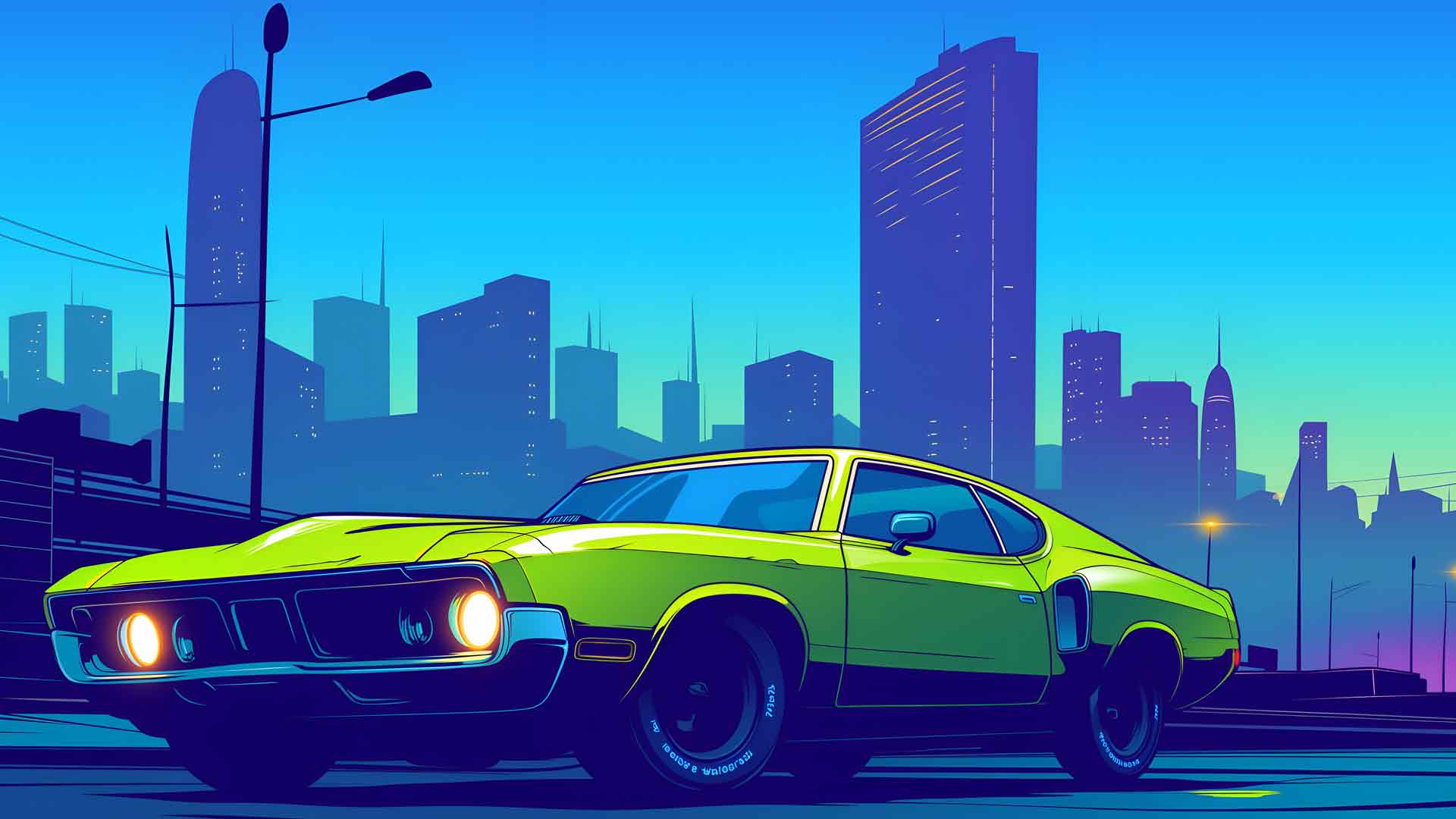 GTA 霓虹夜巡桌面壁纸