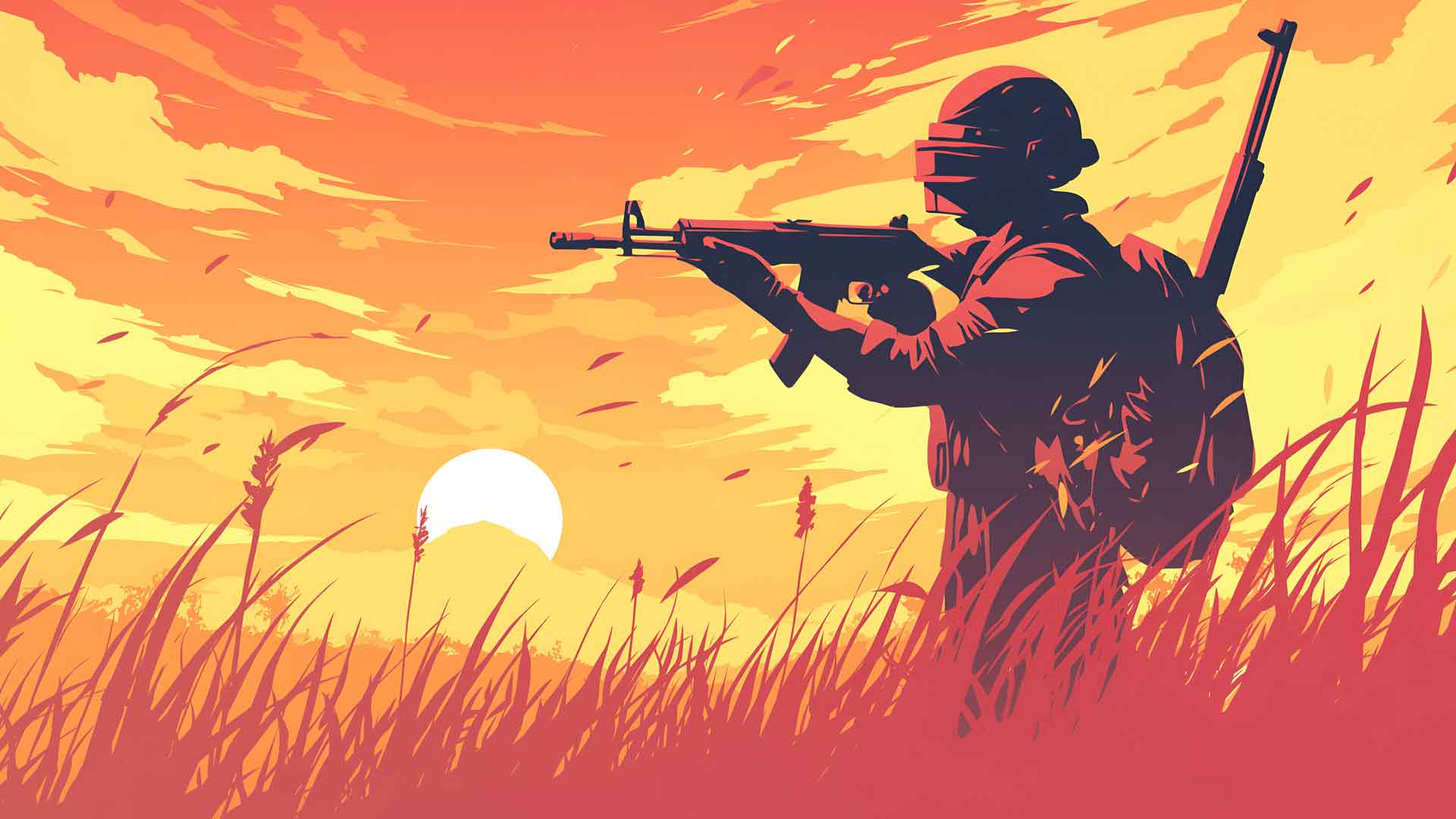 PUBG玩家日落场桌面壁纸