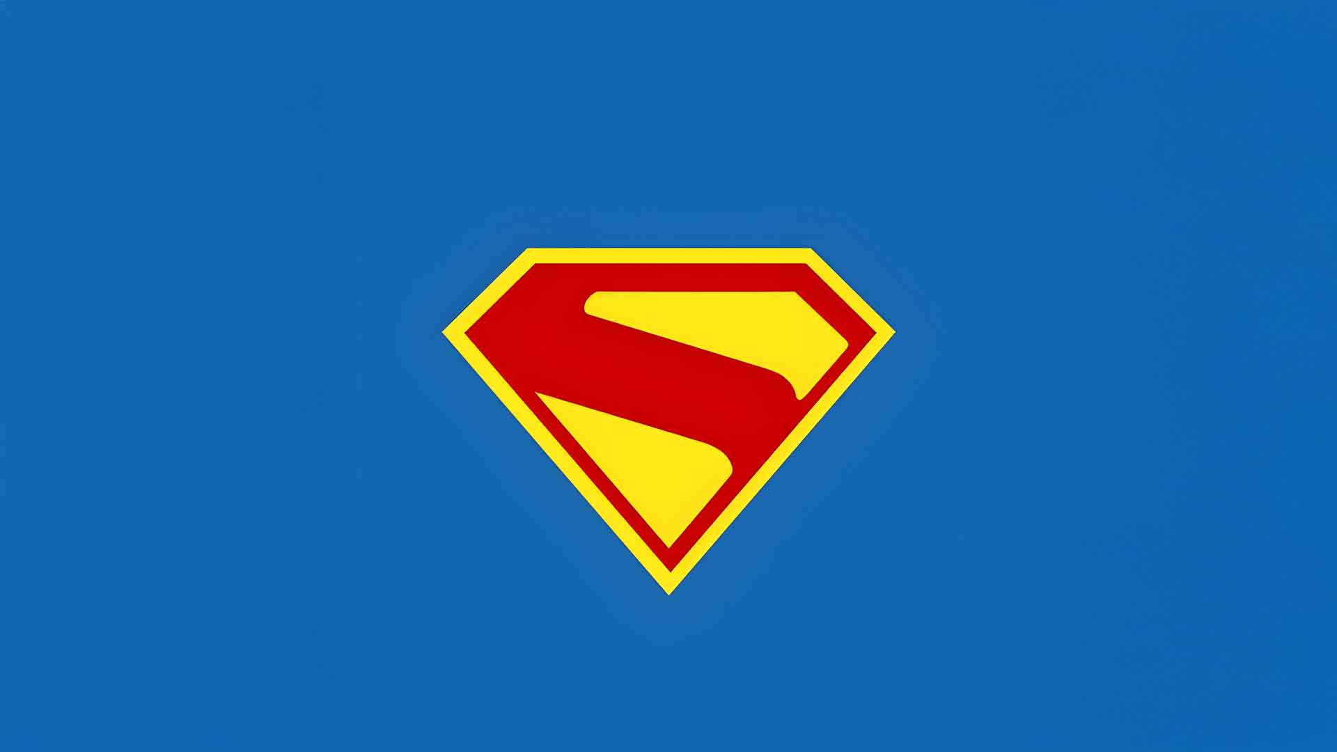 超人2025标志极简主义蓝色桌面壁纸