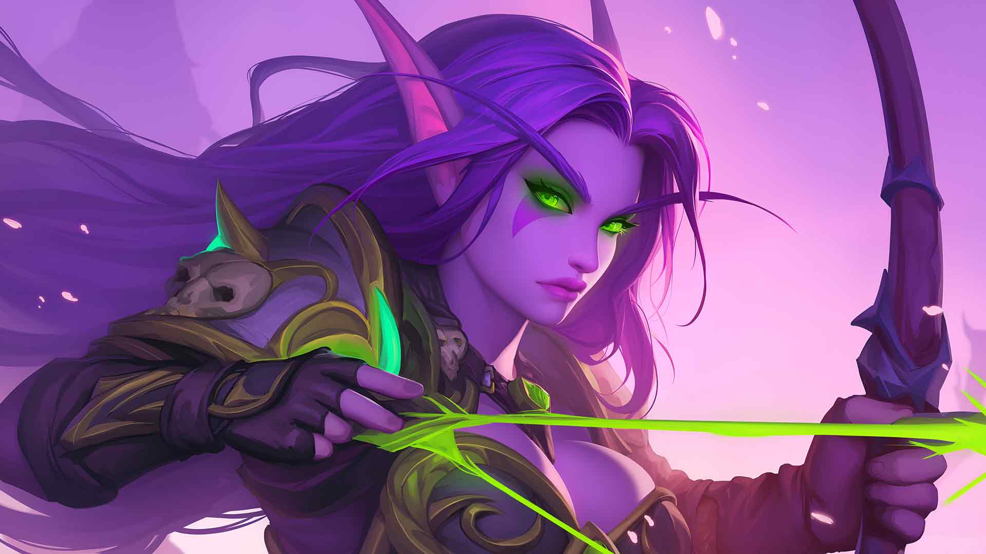 魔兽世界暗夜精灵弓箭手发光的眼睛桌面壁纸