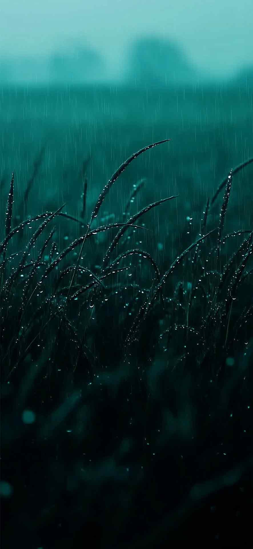 雾落海绿色露珠 iPhone 壁纸