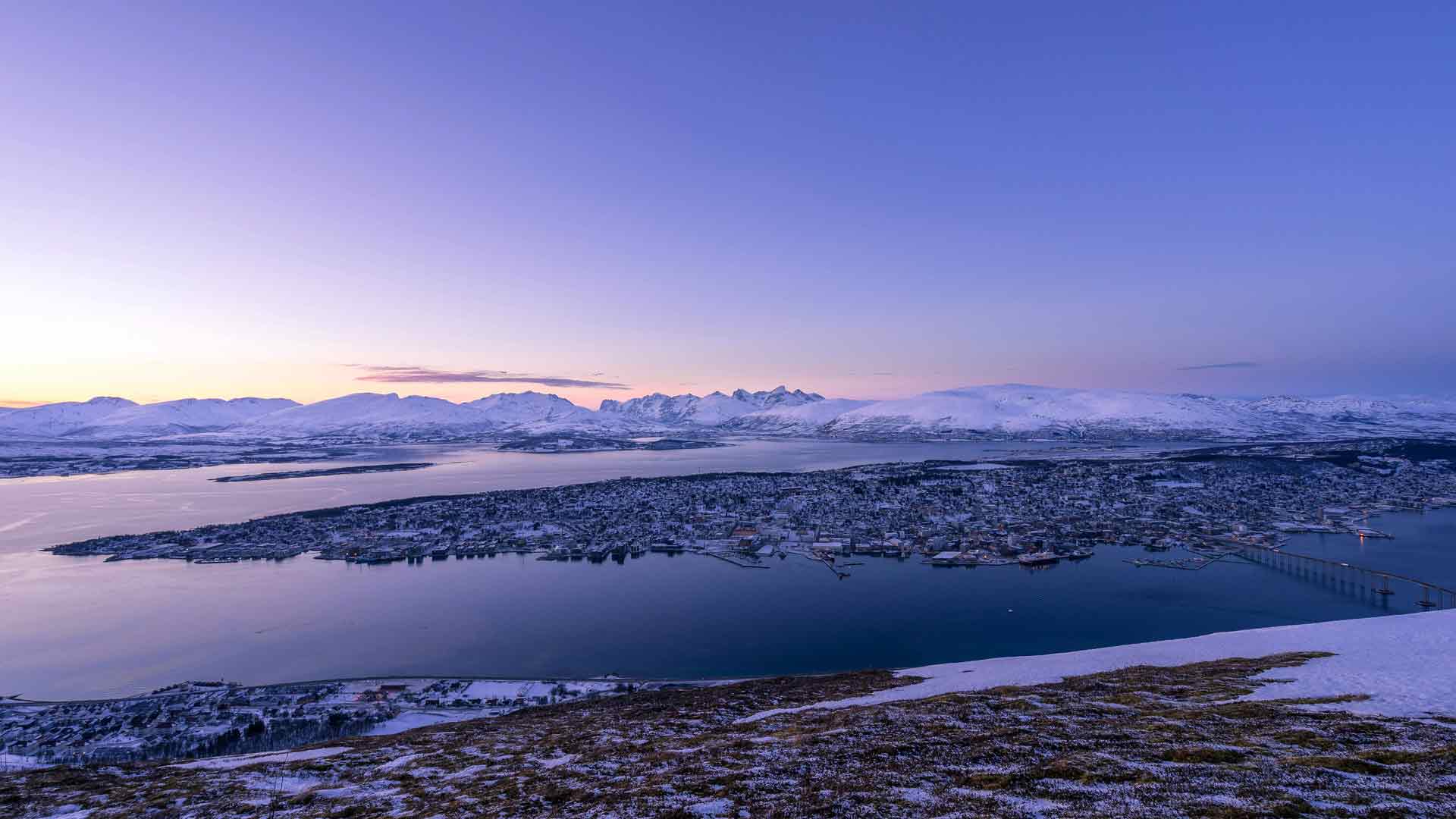 特罗姆瑟 挪威 美丽的早晨 小镇 黎明 5K