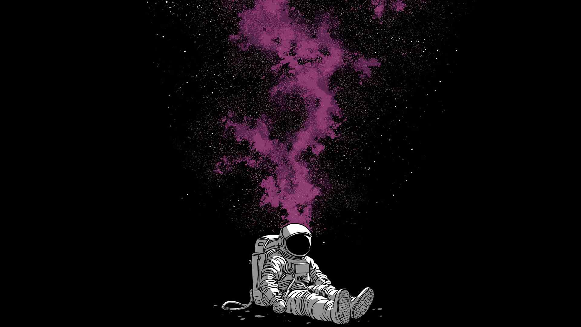 太空中的孤独宇航员桌面壁纸