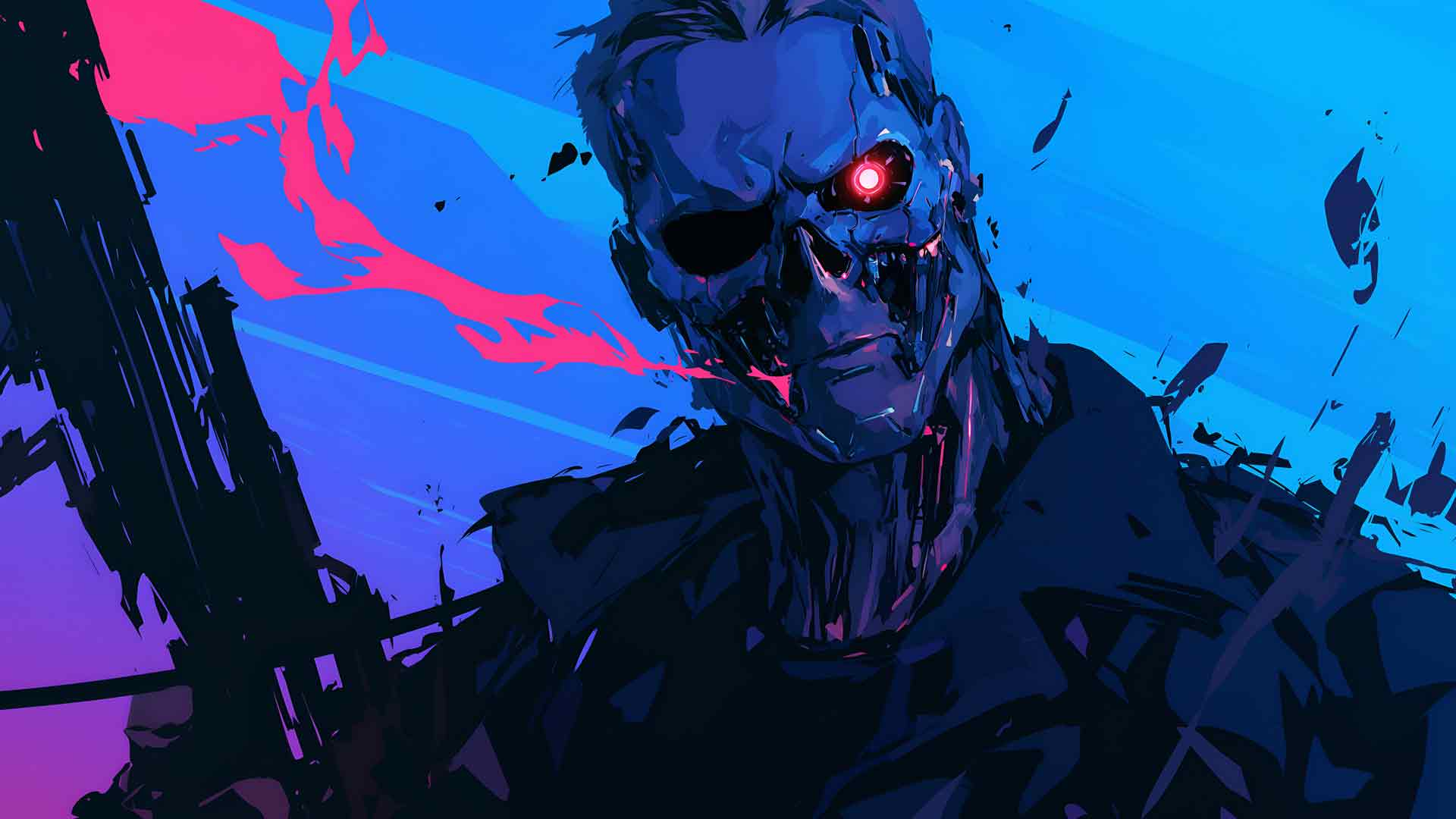 终结者黑暗洛杉矶天际线桌面壁纸