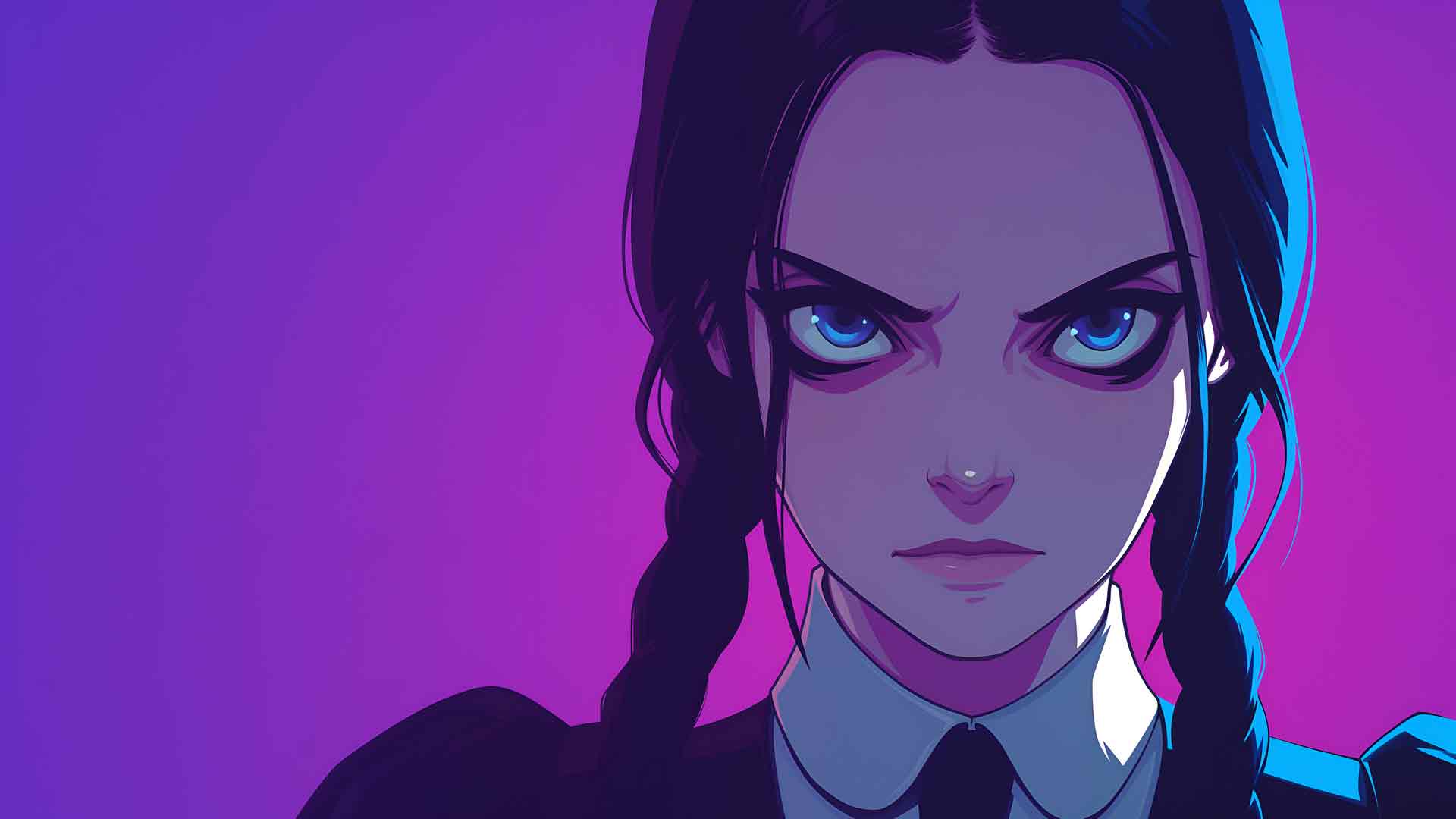 星期三亚当斯粉色和紫色眩光桌面壁纸