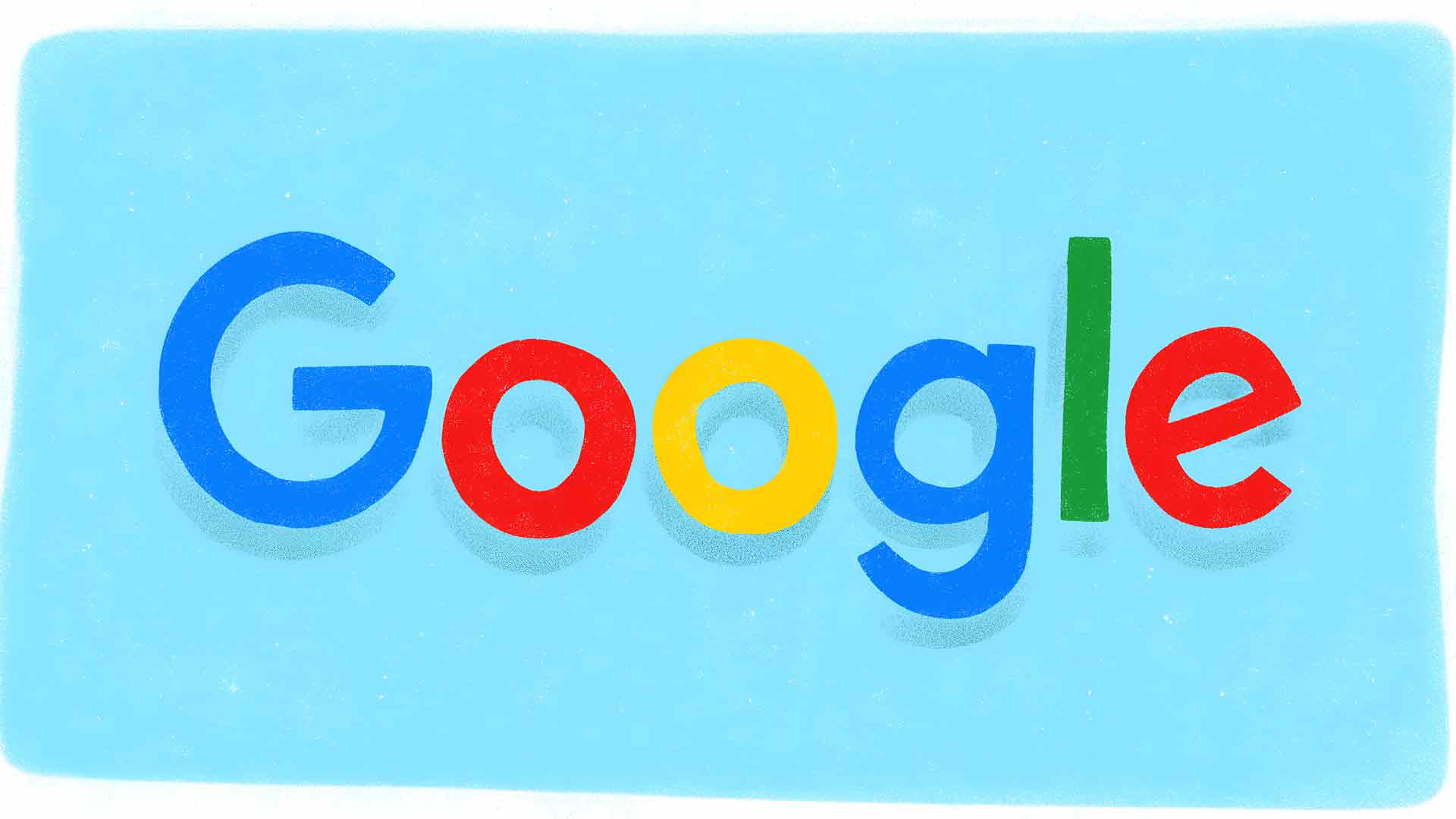 Google 涂鸦 淡蓝色水彩飞溅桌面壁纸