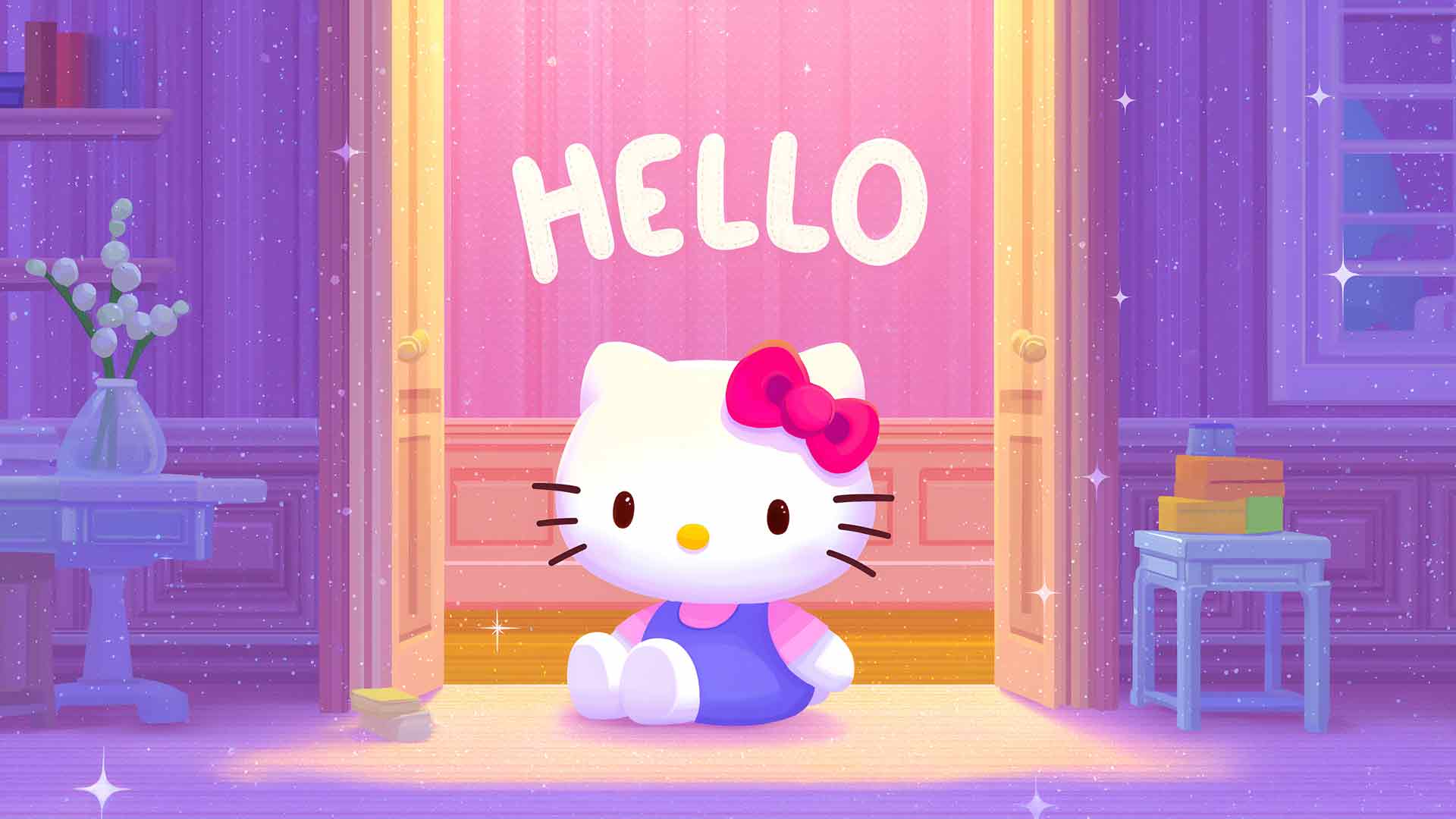 闪亮复古卧室美学可爱小猫桌面壁纸