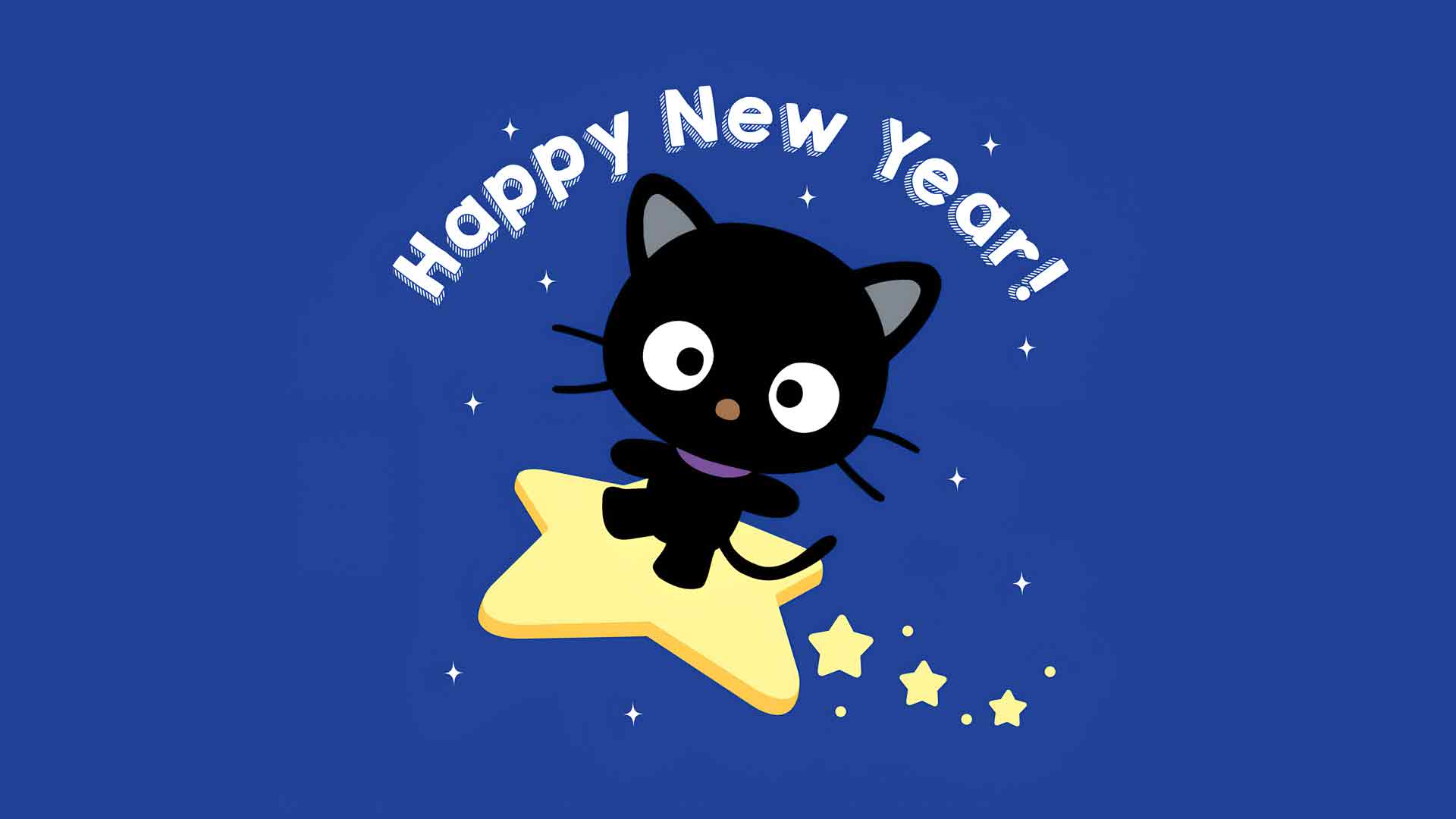 巧克力猫三丽鸥新年快乐可爱星星桌面壁纸