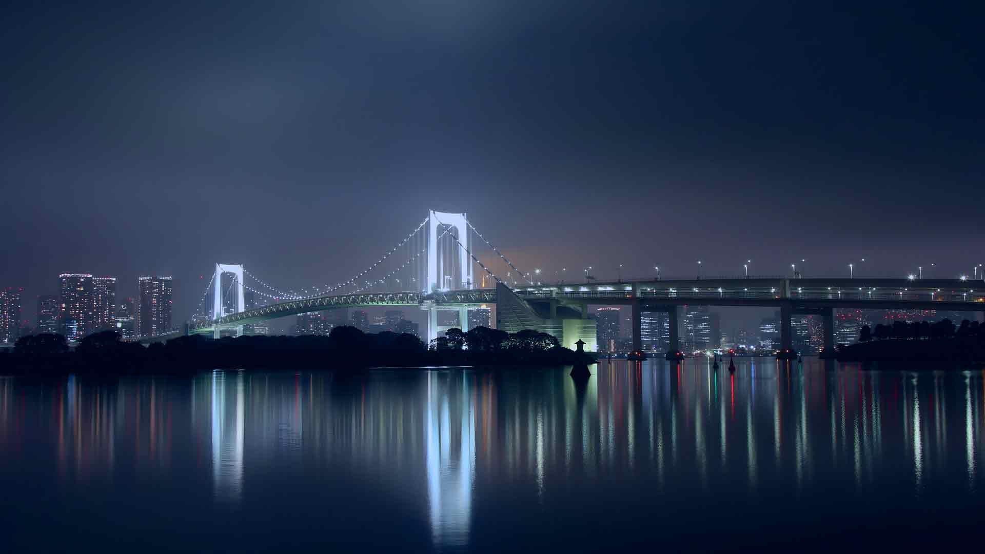 东京彩虹桥夜景桌面壁纸