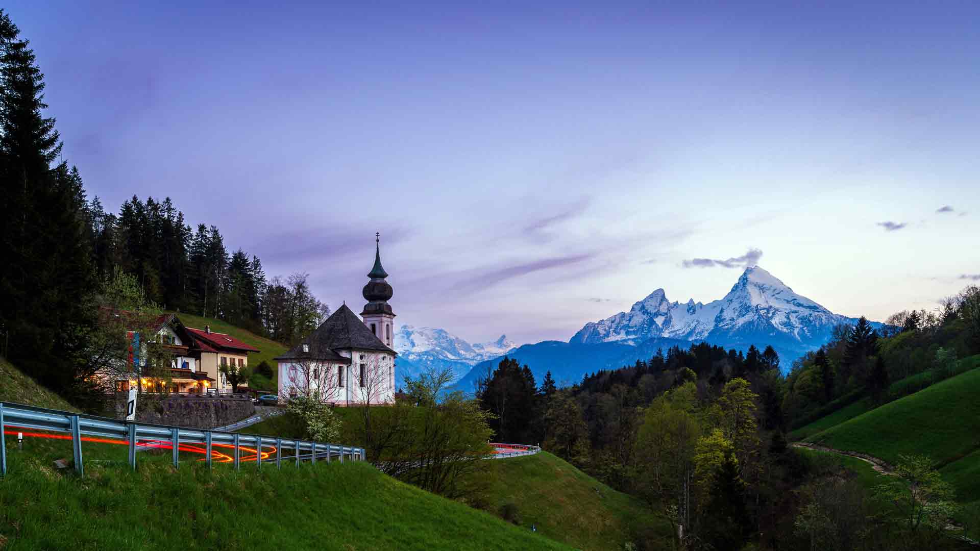 教堂路森林谷贝希特斯加登德国