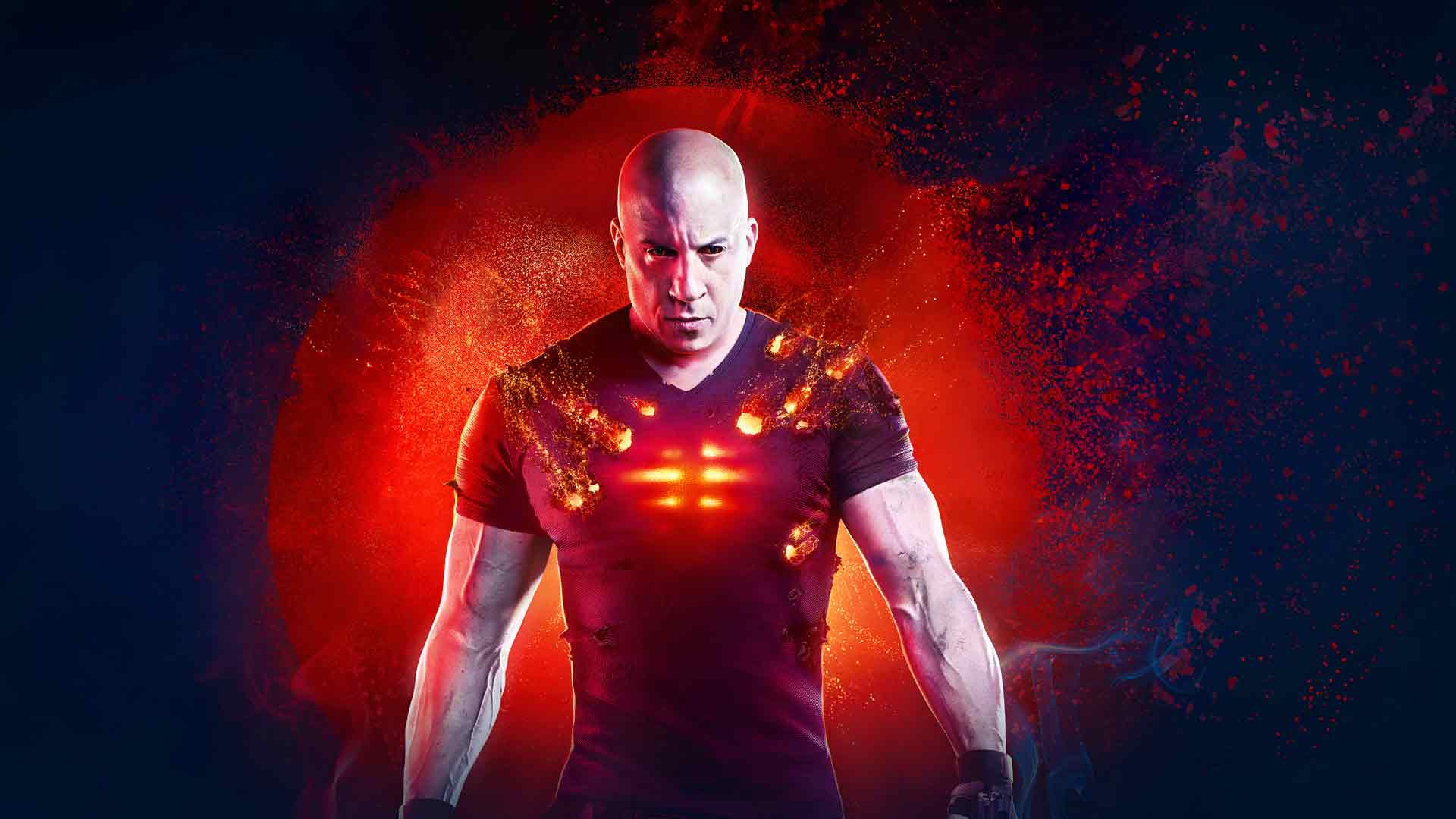 血卫范·迪塞尔纳米能量红色光芒桌面壁纸