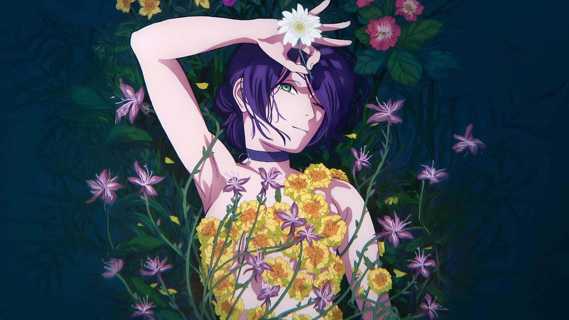 电锯人蕾泽被鲜花环绕 炸弹恶魔 桌面壁纸