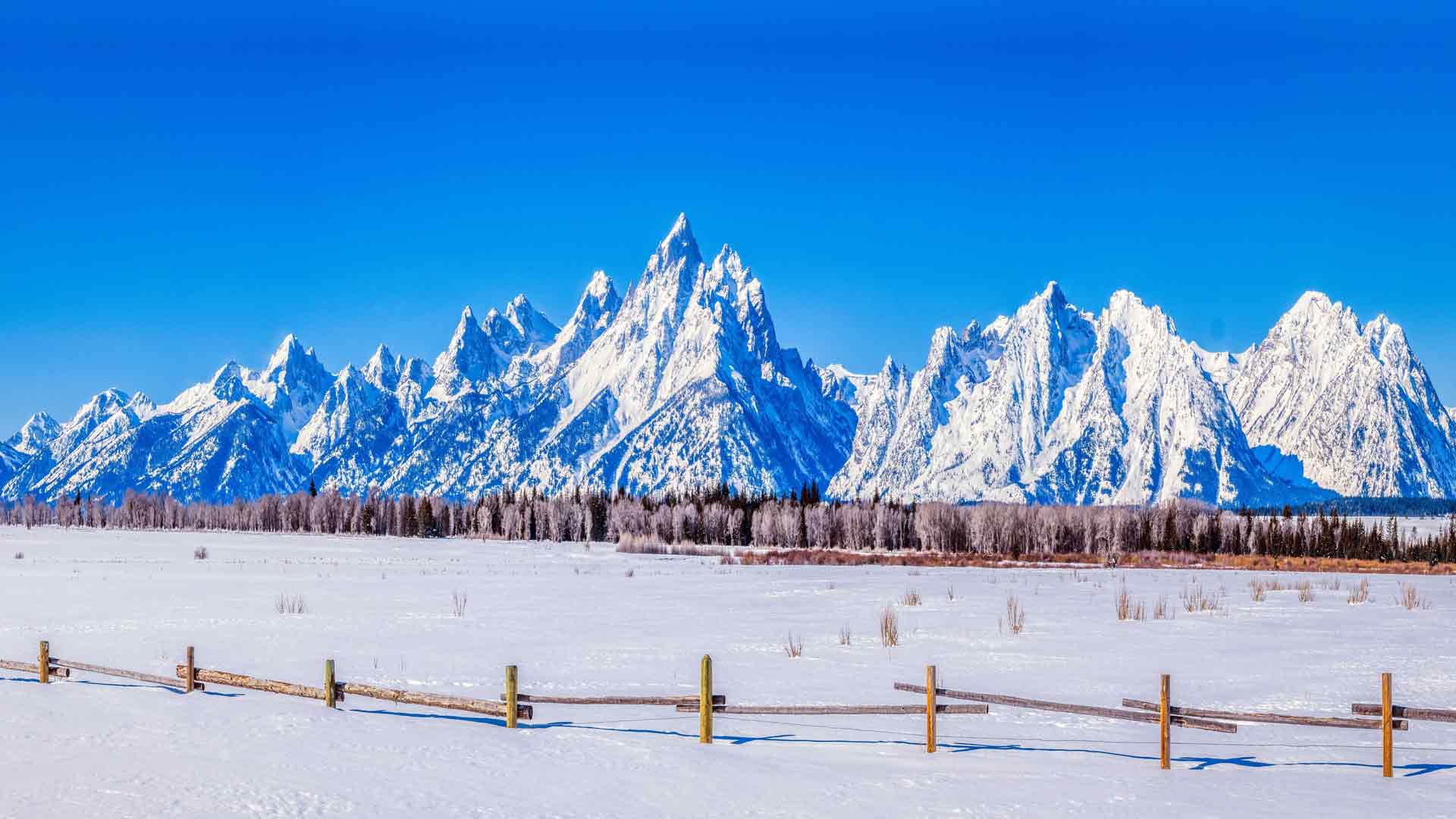 宾夕法尼亚州大提顿国家公园雪山覆盖