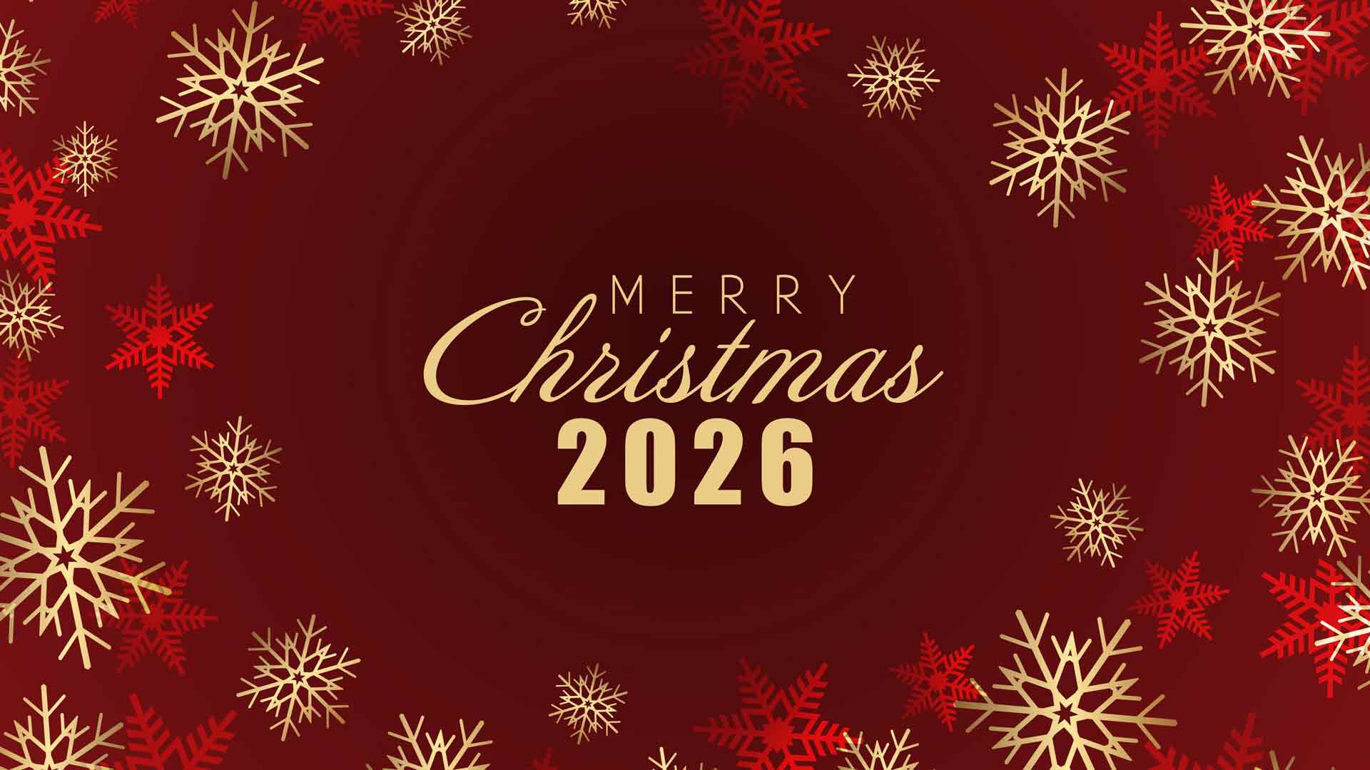 2026 年圣诞节新年节日雪景