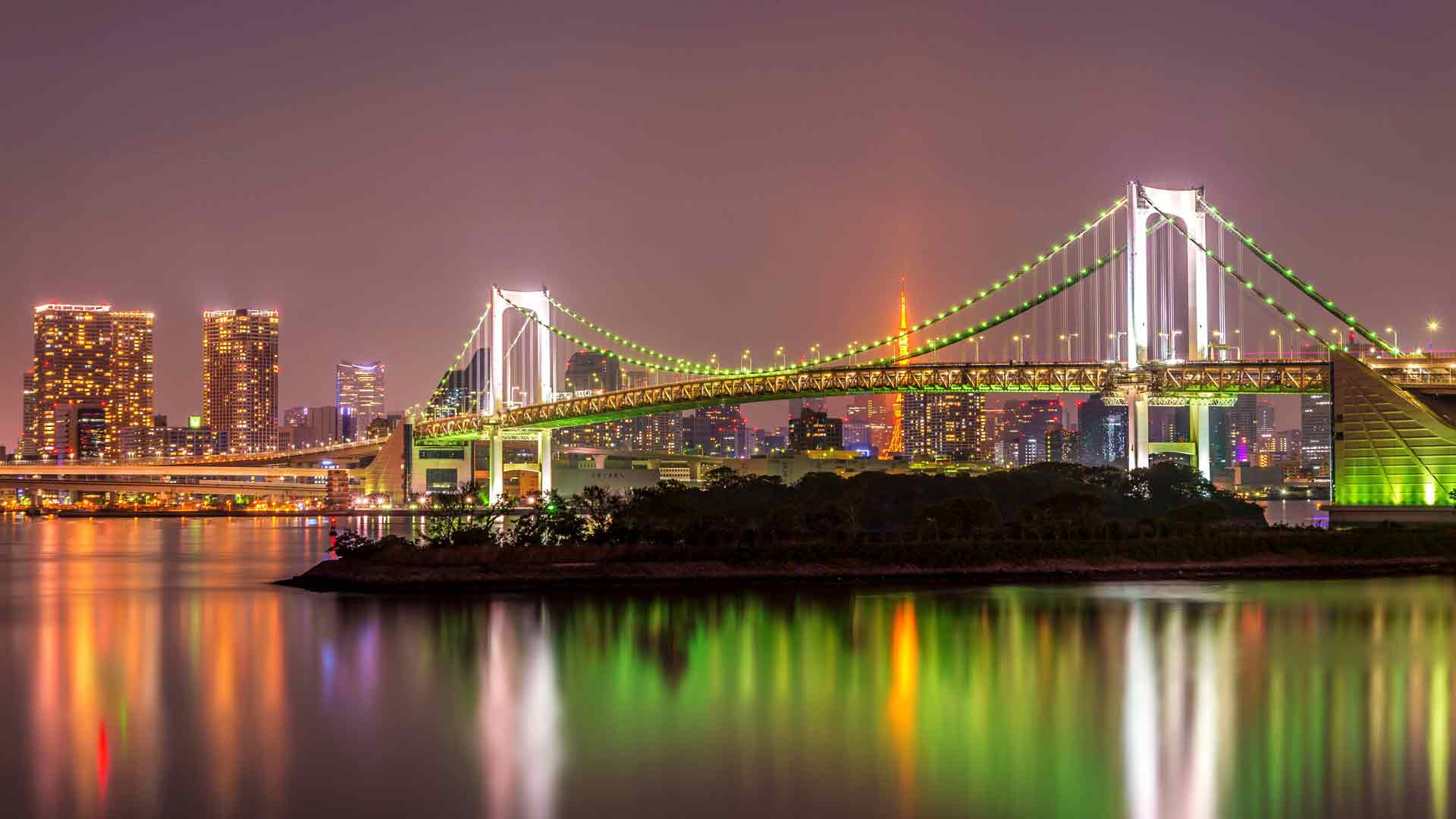 彩虹桥夜景 东京标志