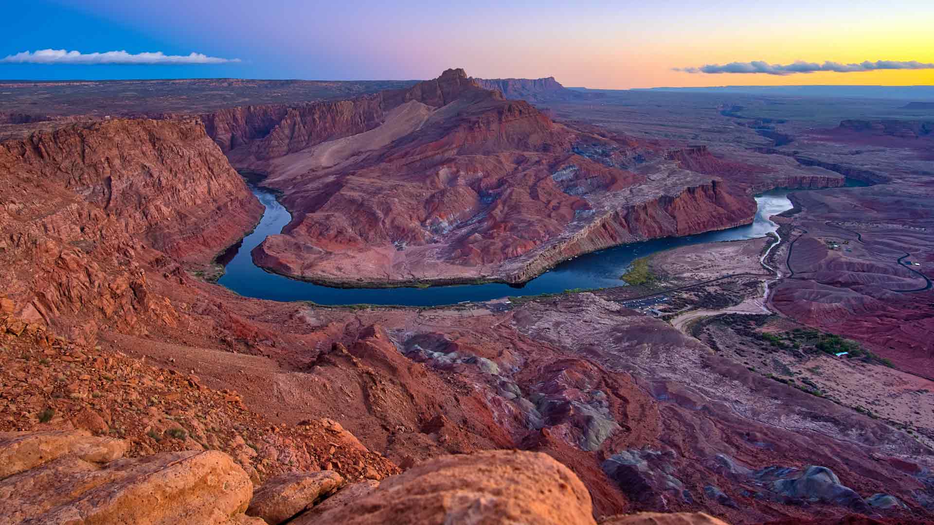 美国亚利桑那州马蹄湾峡谷日落 5K