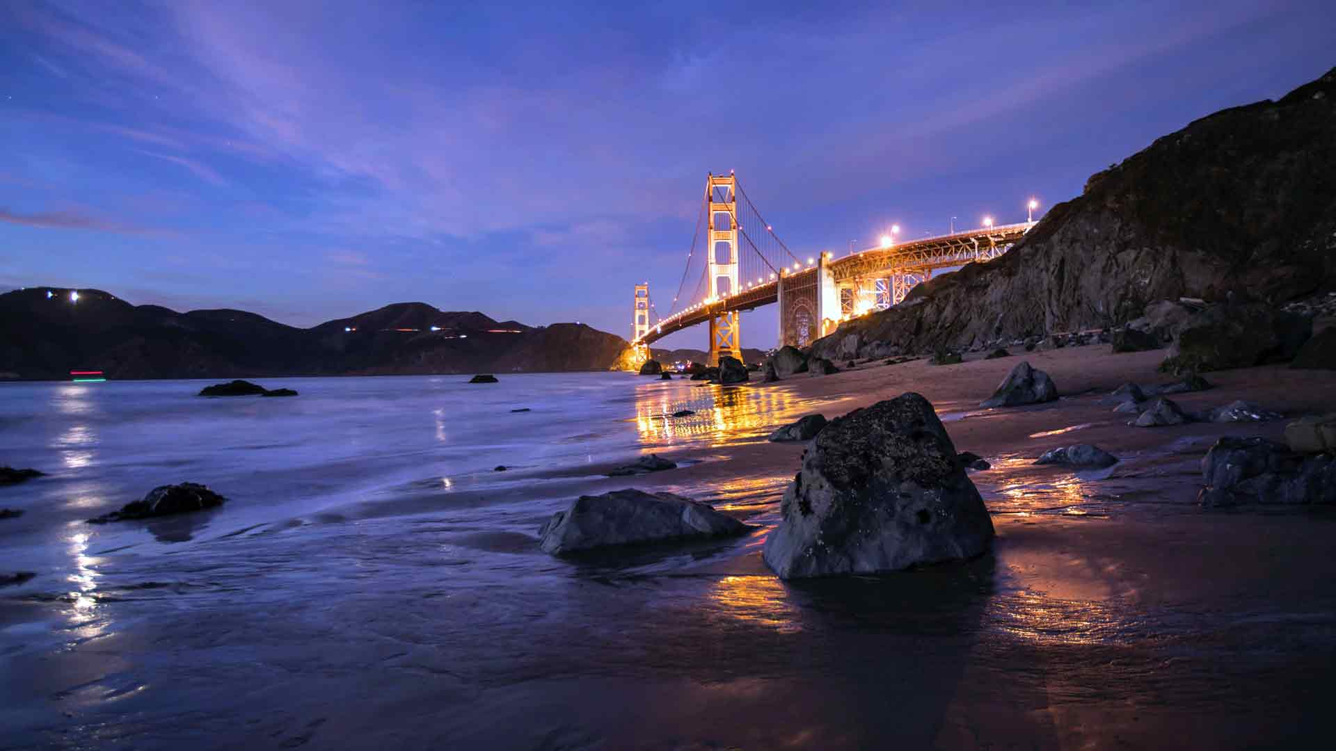 金门大桥海岸黄昏旧金山美国