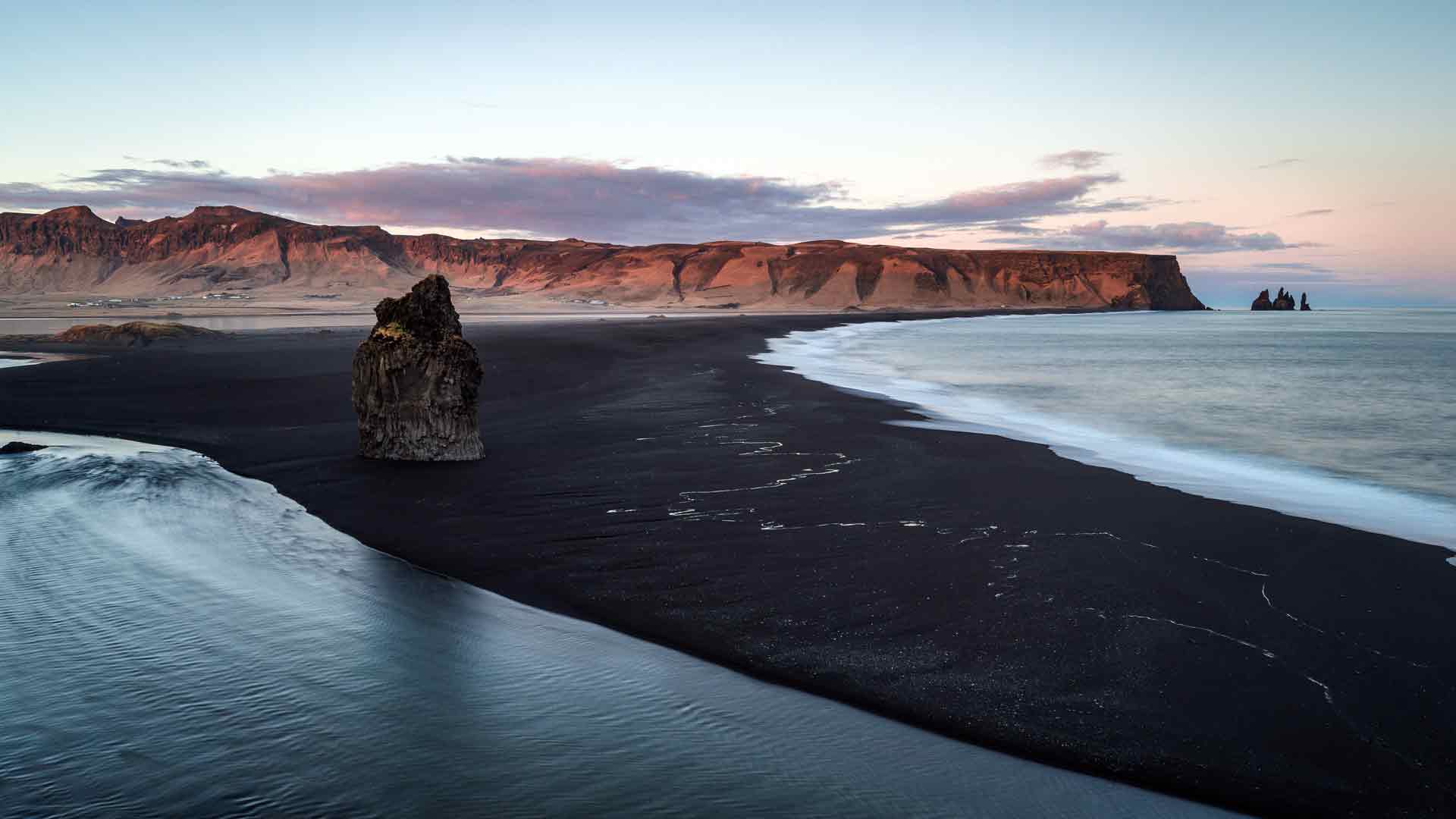 冰岛海滩风景地平线悬崖海岸