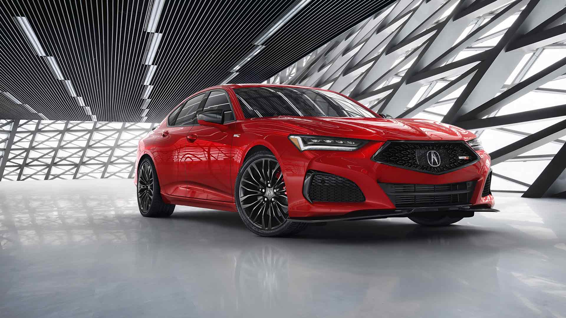 讴歌 TLX Type S 红色运动轿车桌面壁纸