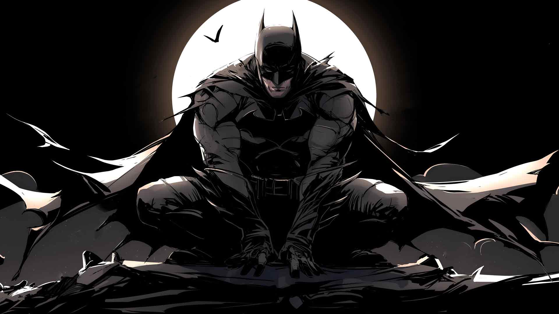 蝙蝠侠月光漫画艺术桌面壁纸