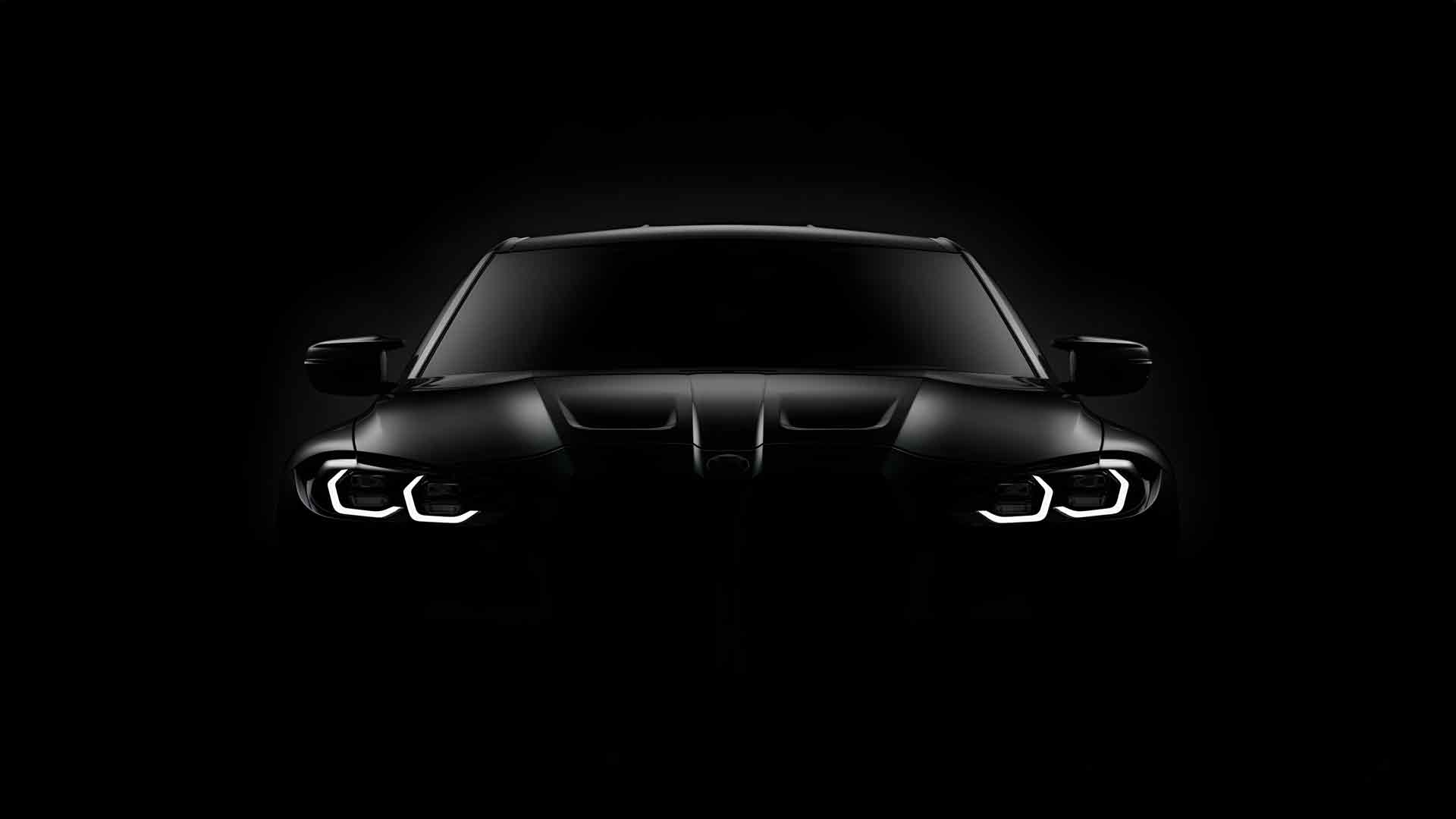 宝马 M3 黑色大灯深色桌面壁纸