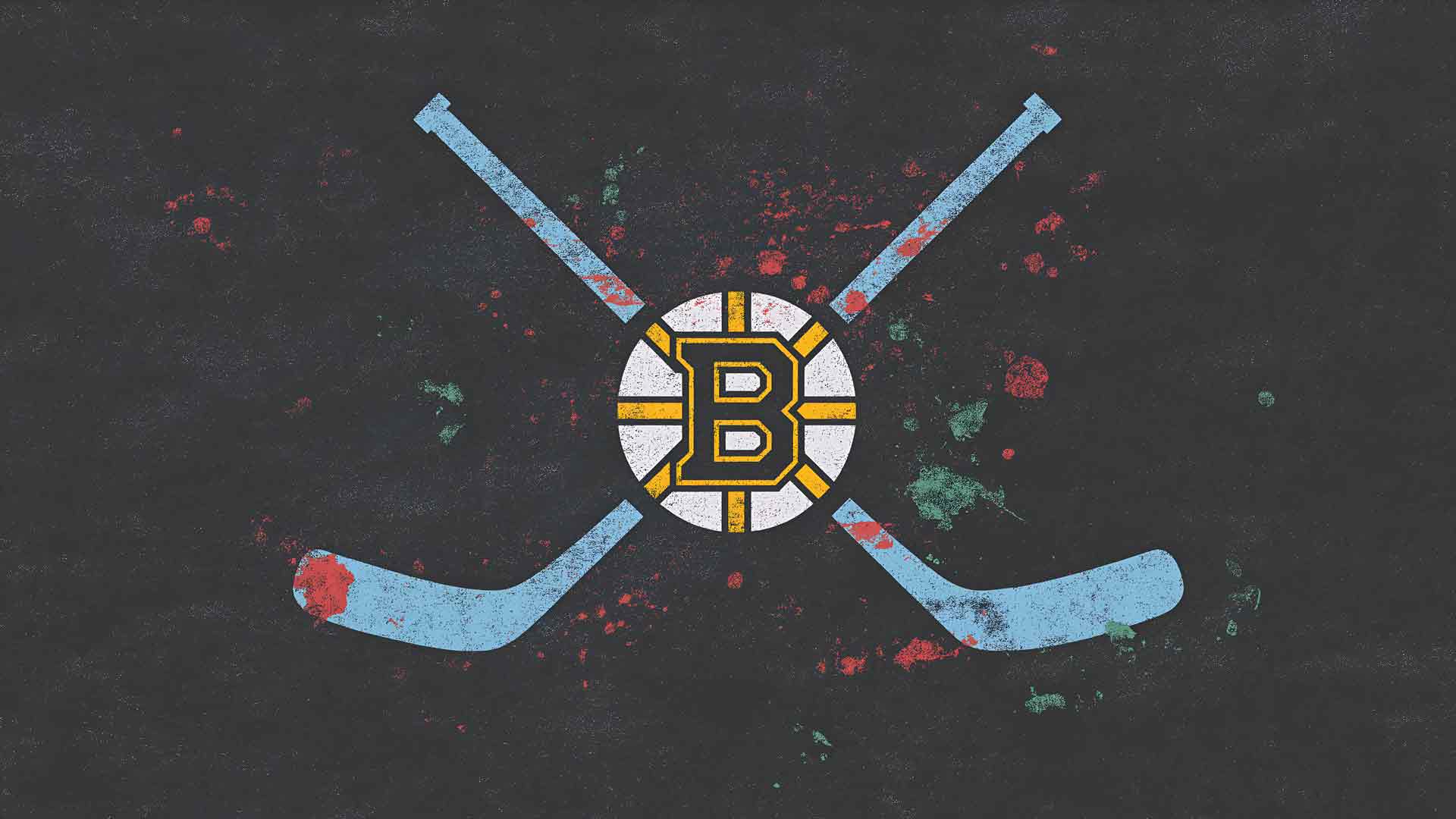 波士顿棕熊队冰球杆复古标志桌面壁纸