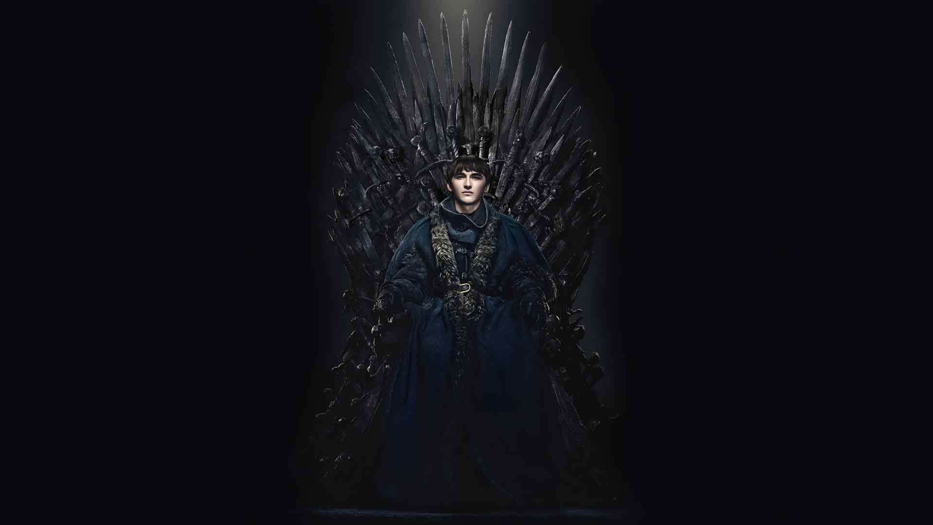 布兰·史塔克坐在铁王座上的桌面壁纸