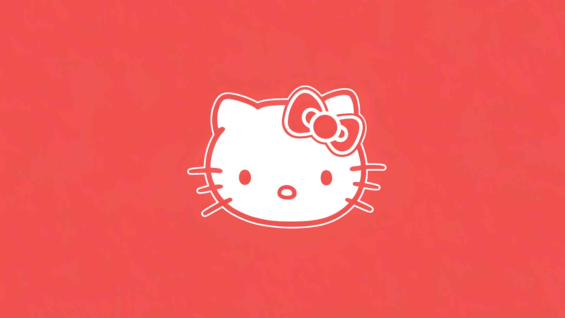 Hello Kitty 红色极简 Logo 美学桌面壁纸