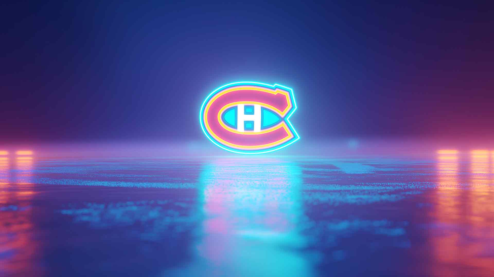 蒙特利尔加拿大人队霓虹冰标志发光桌面壁纸