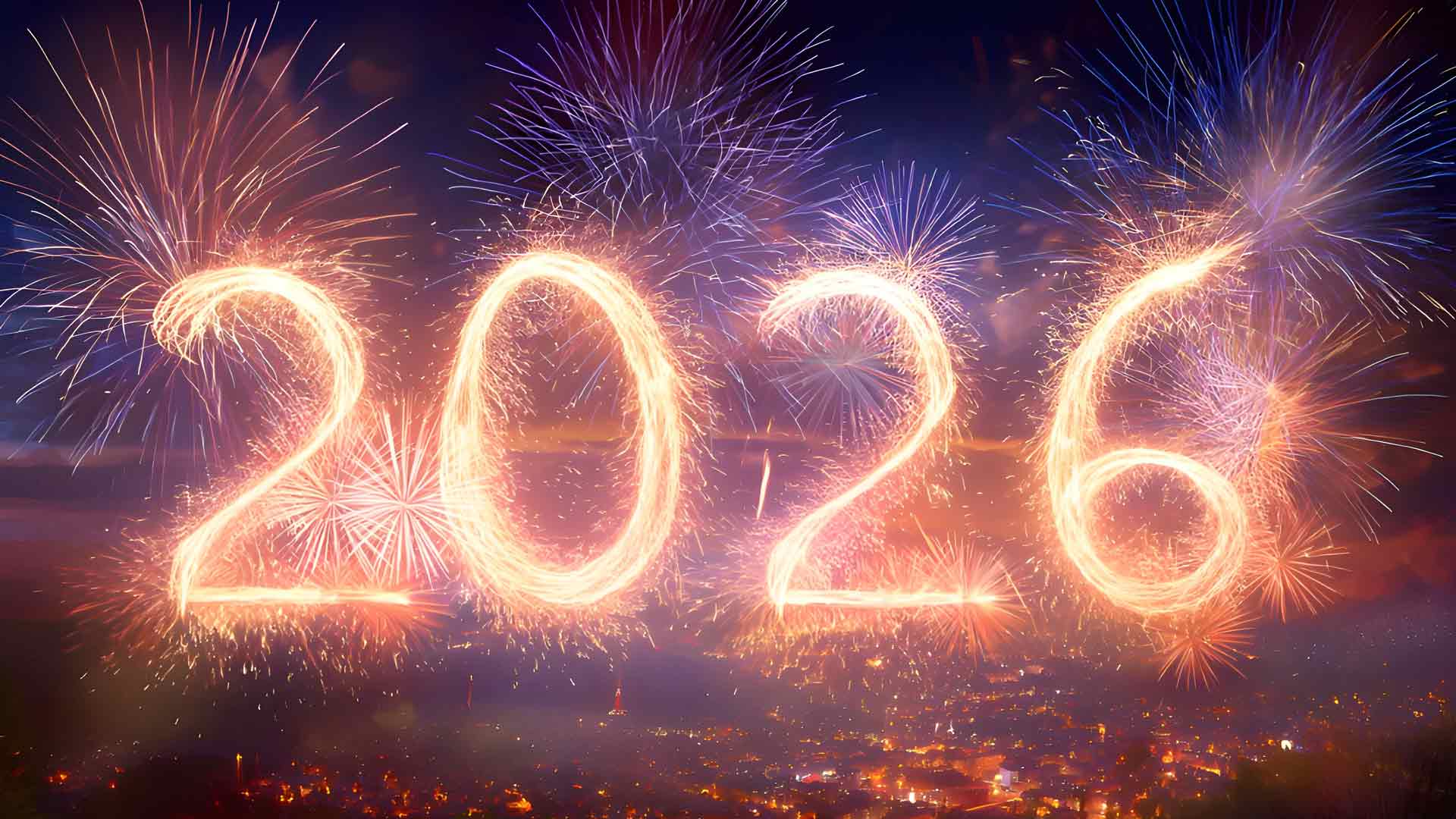 2026新年烟花夜空桌面壁纸