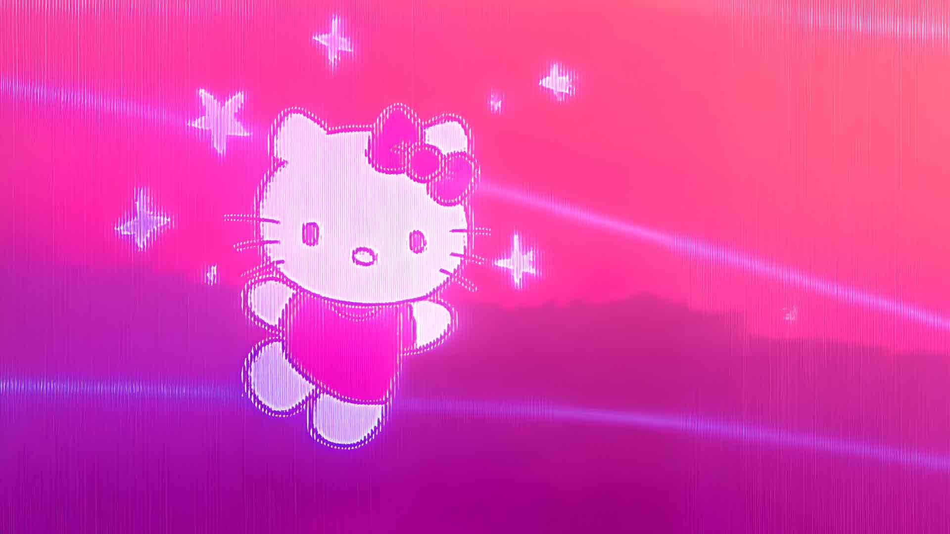 闪亮的Y2K Hello Kitty粉色美学桌面壁纸