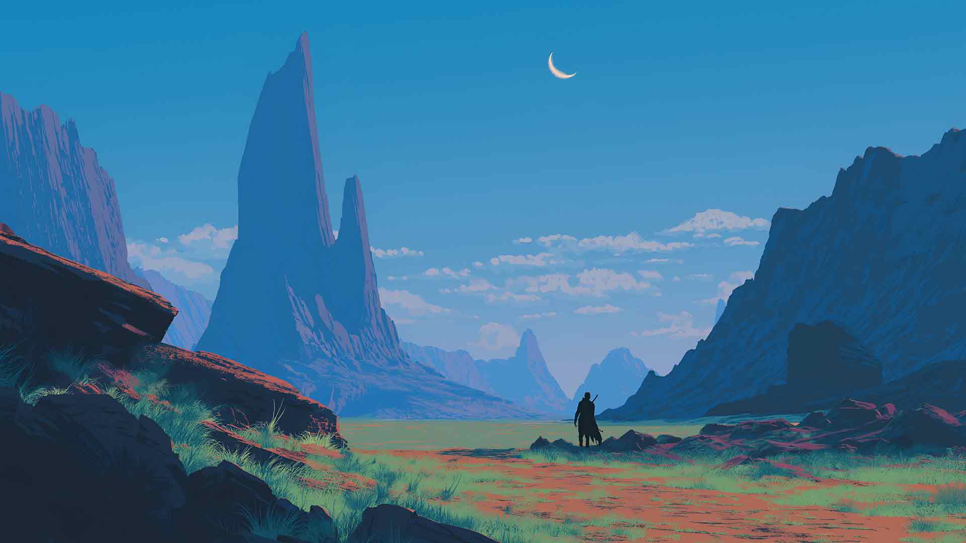 星球大战曼达洛人孤独之路山峰桌面壁纸