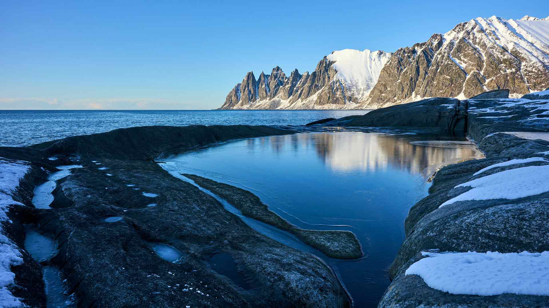 海岸雪山 Tungeneset Skaland 挪威 5K
