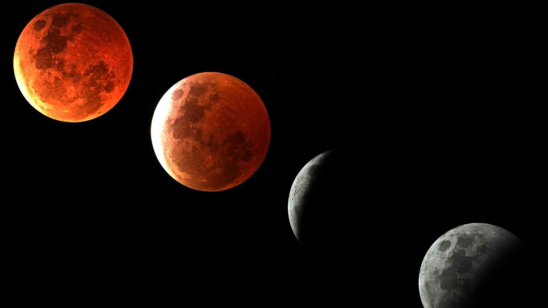 太空夜空满月阴影天文学科学